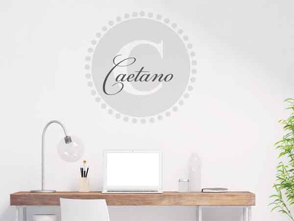 Wandtattoo Caetano als Monogramm rund