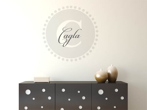 Wandtattoo Cagla als Monogramm rund