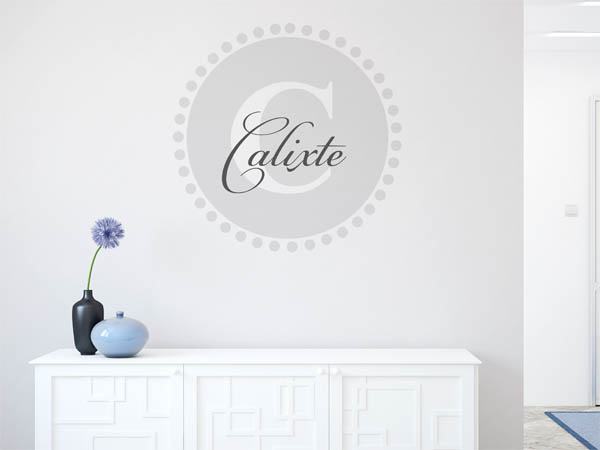 Wandtattoo Calixte als Monogramm rund