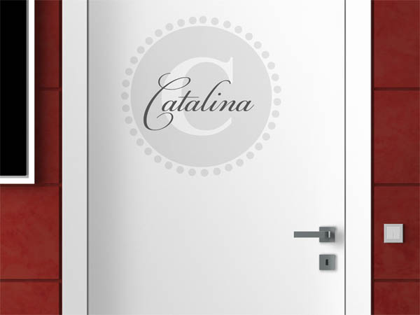 Wandtattoo Catalina als Monogramm rund