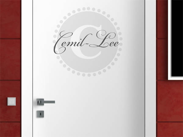 Wandtattoo Cemil-Lee als Monogramm rund