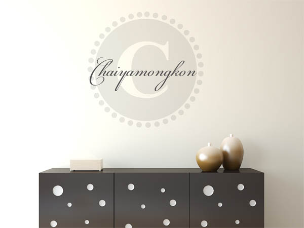 Wandtattoo Chaiyamongkon als Monogramm rund