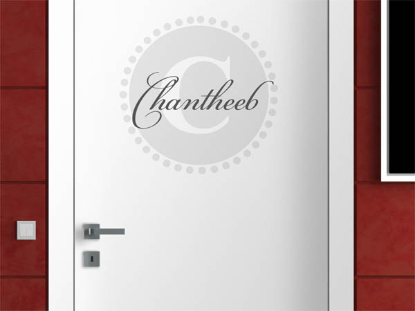 Wandtattoo Chantheeb als Monogramm rund