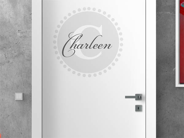 Wandtattoo Charleen als Monogramm rund