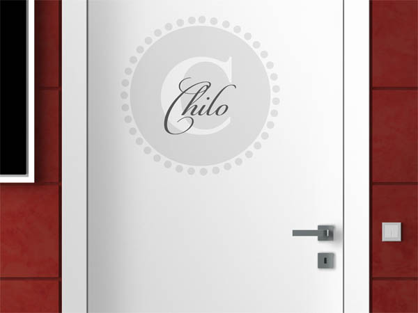 Wandtattoo Chilo als Monogramm rund