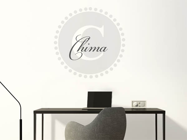 Wandtattoo Chima als Monogramm rund