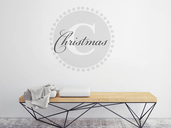 Wandtattoo Christmas als Monogramm rund
