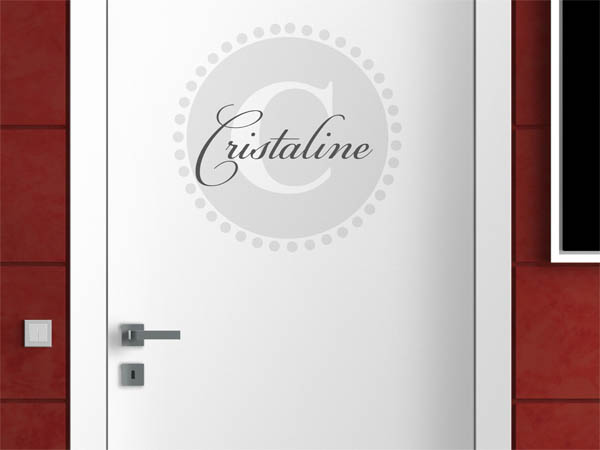 Wandtattoo Cristaline als Monogramm rund