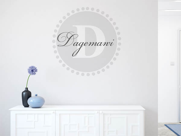 Wandtattoo Dagemawi als Monogramm rund