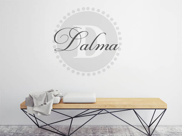 Wandtattoo Dalma als Monogramm rund