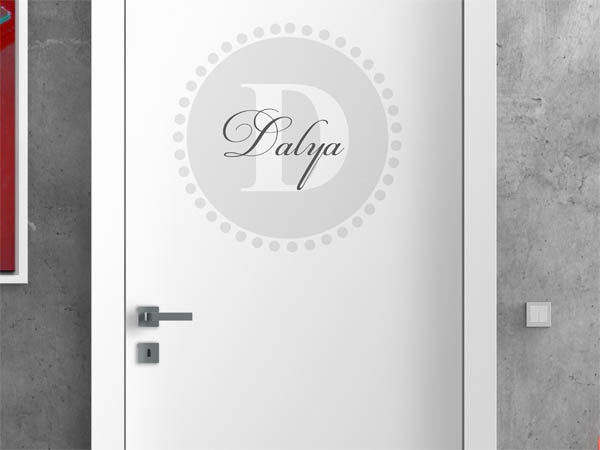 Wandtattoo Dalya als Monogramm rund