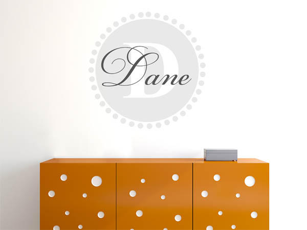 Wandtattoo Dane als Monogramm rund