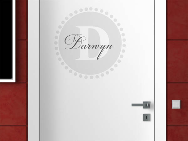 Wandtattoo Darwyn als Monogramm rund