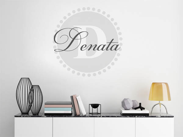 Wandtattoo Denata als Monogramm rund