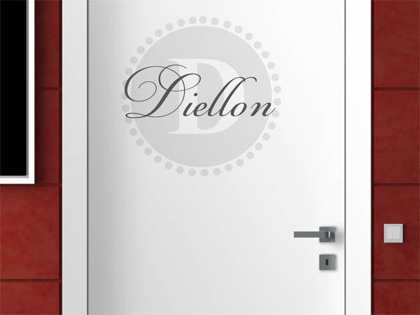 Wandtattoo Diellon als Monogramm rund