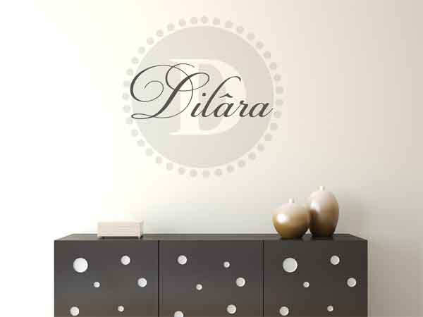 Wandtattoo Dilâra als Monogramm rund