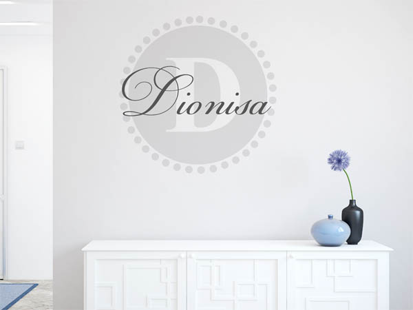 Wandtattoo Dionisa als Monogramm rund