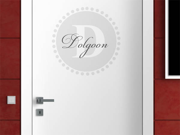 Wandtattoo Dolgoon als Monogramm rund