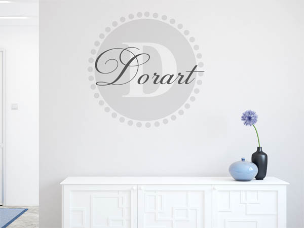 Wandtattoo Dorart als Monogramm rund