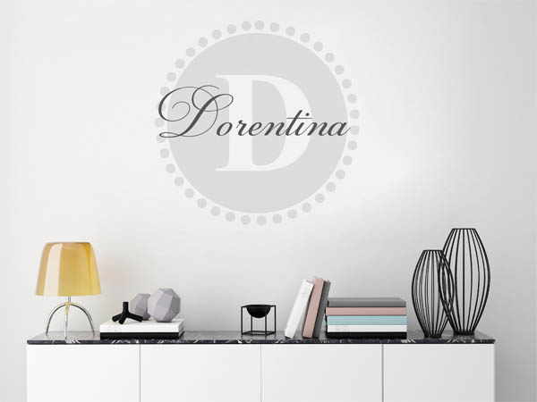 Wandtattoo Dorentina als Monogramm rund