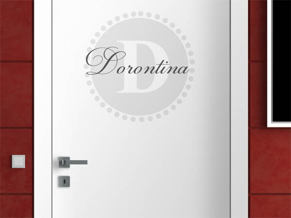 Wandtattoo Dorontina als Monogramm rund