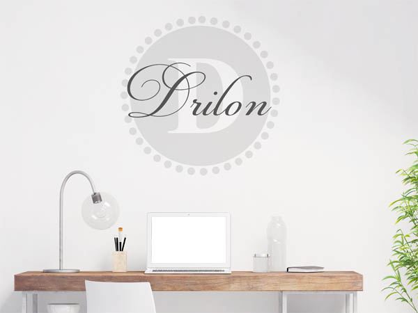 Wandtattoo Drilon als Monogramm rund