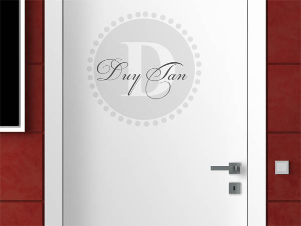 Wandtattoo Duy Tan als Monogramm rund