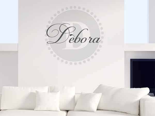 Wandtattoo Dèbora als Monogramm rund