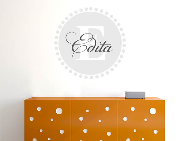 Wandtattoo Edita als Monogramm rund