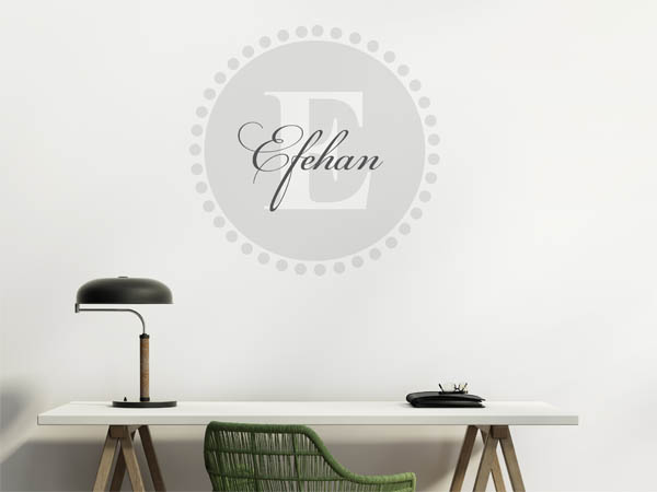 Wandtattoo Efehan als Monogramm rund