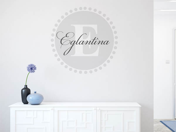Wandtattoo Eglantina als Monogramm rund
