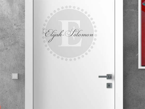 Wandtattoo Elijah-Solomon als Monogramm rund