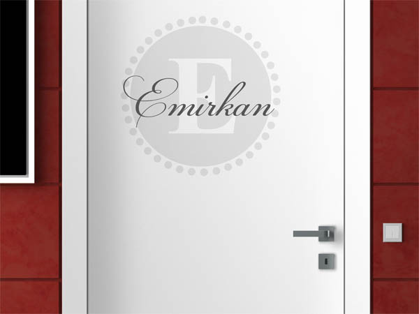 Wandtattoo Emirkan als Monogramm rund