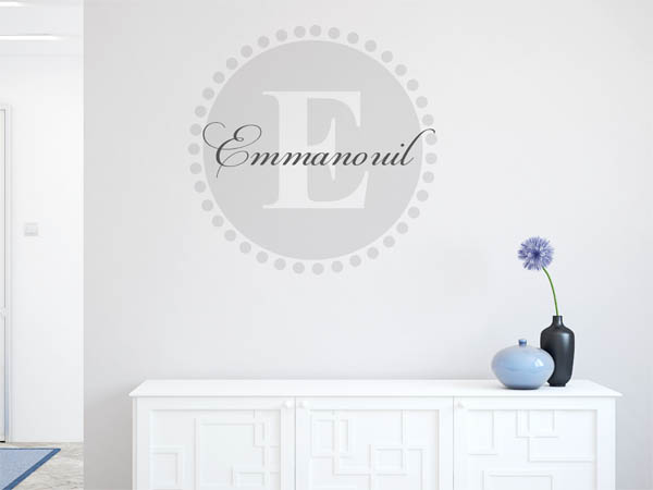 Wandtattoo Emmanouil als Monogramm rund