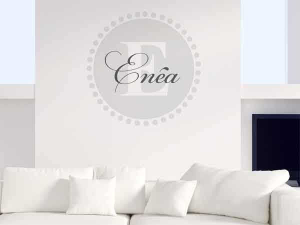 Wandtattoo Enéa als Monogramm rund