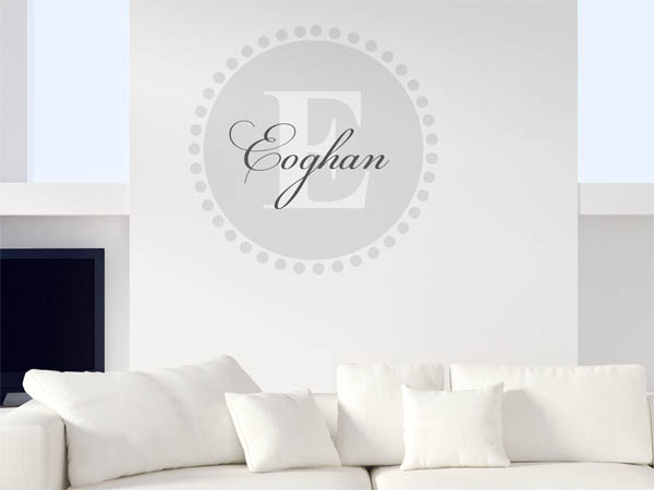 Wandtattoo Eoghan als Monogramm rund