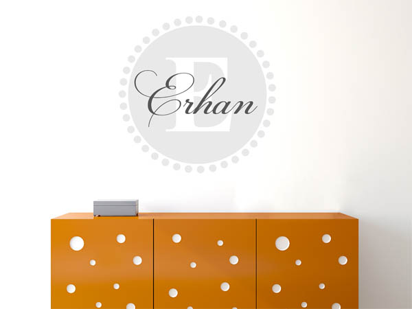 Wandtattoo Erhan als Monogramm rund