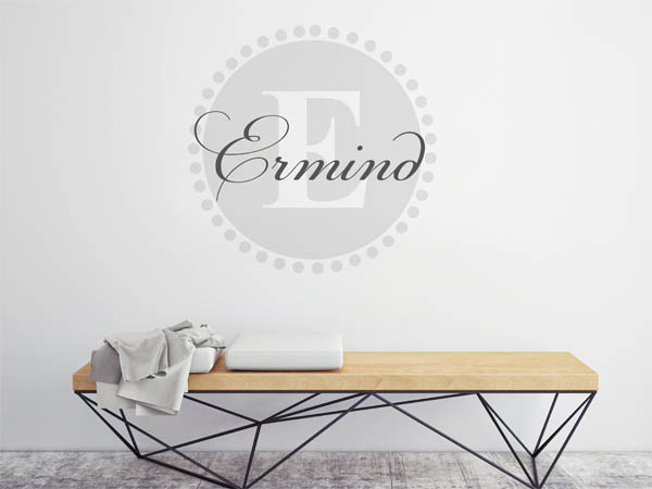 Wandtattoo Ermind als Monogramm rund