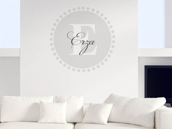 Wandtattoo Erza als Monogramm rund