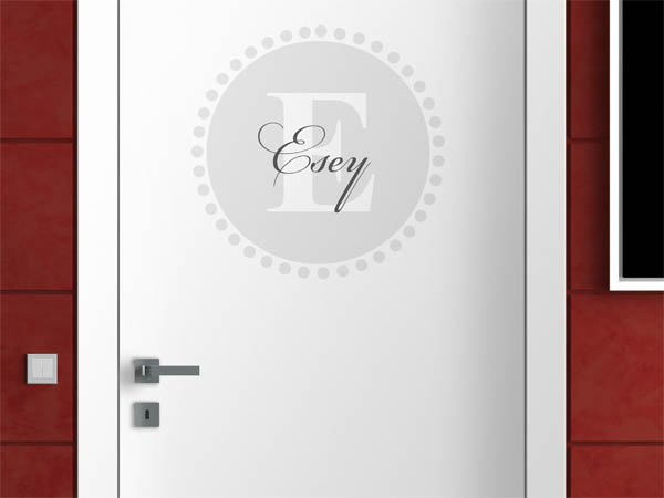 Wandtattoo Esey als Monogramm rund