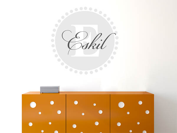 Wandtattoo Eskil als Monogramm rund