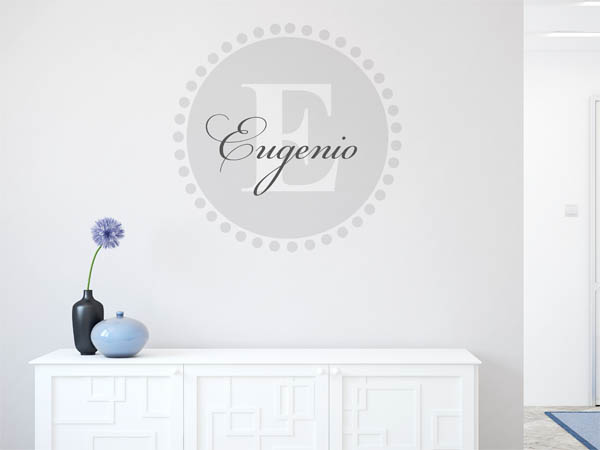 Wandtattoo Eugenio als Monogramm rund