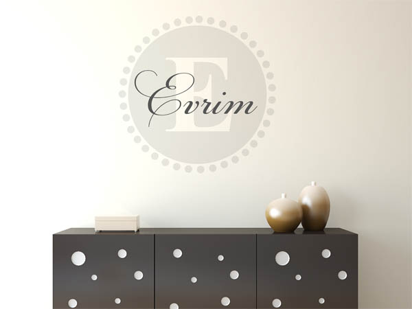 Wandtattoo Evrim als Monogramm rund