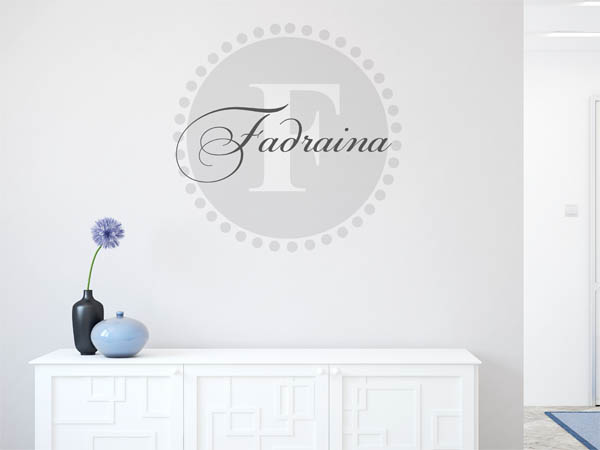 Wandtattoo Fadraina als Monogramm rund