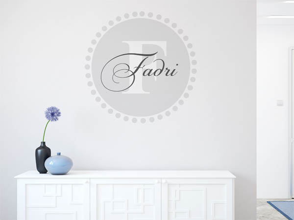 Wandtattoo Fadri als Monogramm rund