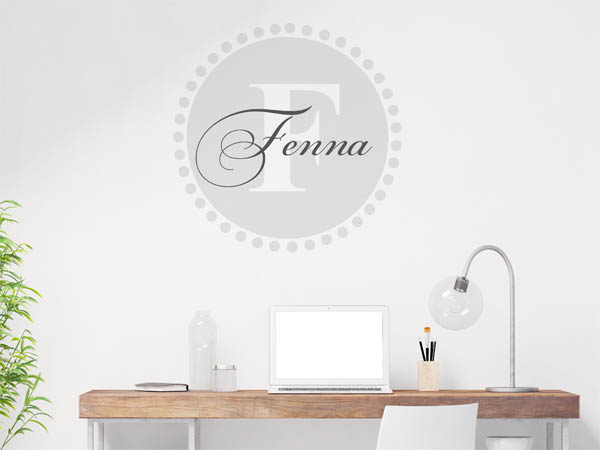 Wandtattoo Fenna als Monogramm rund