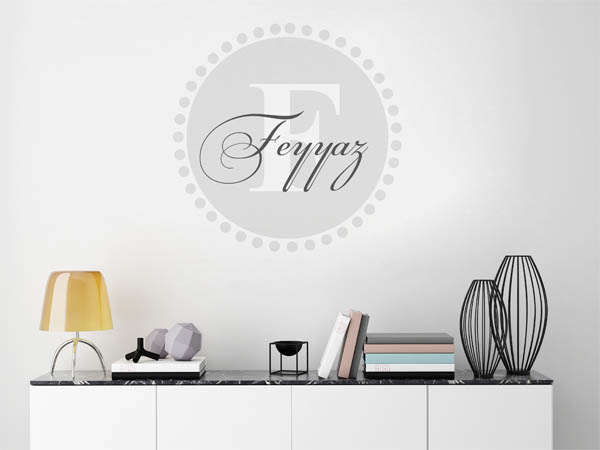 Wandtattoo Feyyaz als Monogramm rund
