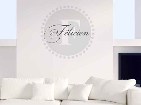Wandtattoo Félicien als Monogramm rund