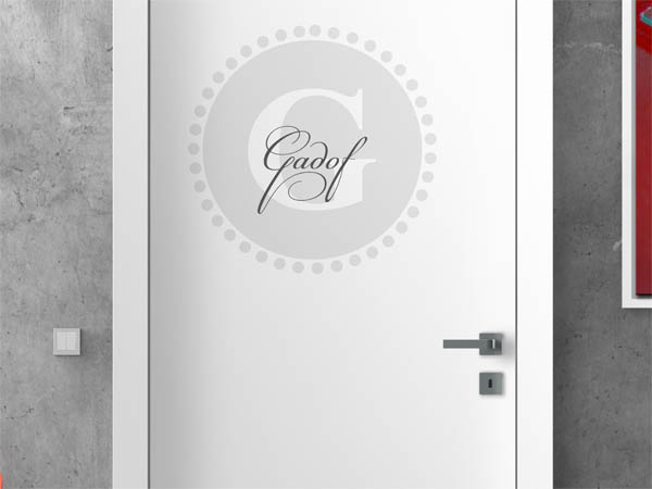 Wandtattoo Gadof als Monogramm rund