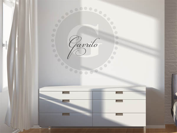 Wandtattoo Gavrilo als Monogramm rund